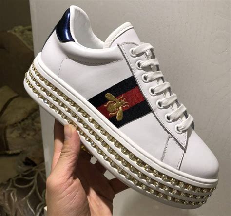 gucci crystal studded men's shoes|Gucci platform sneakers with crystals.